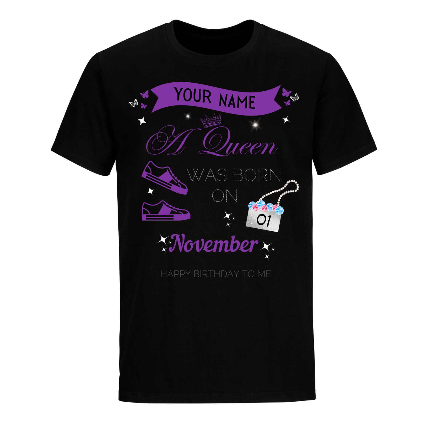 NOVEMBER PERSONALIZABLE QUEEN IS BORN SHIRT