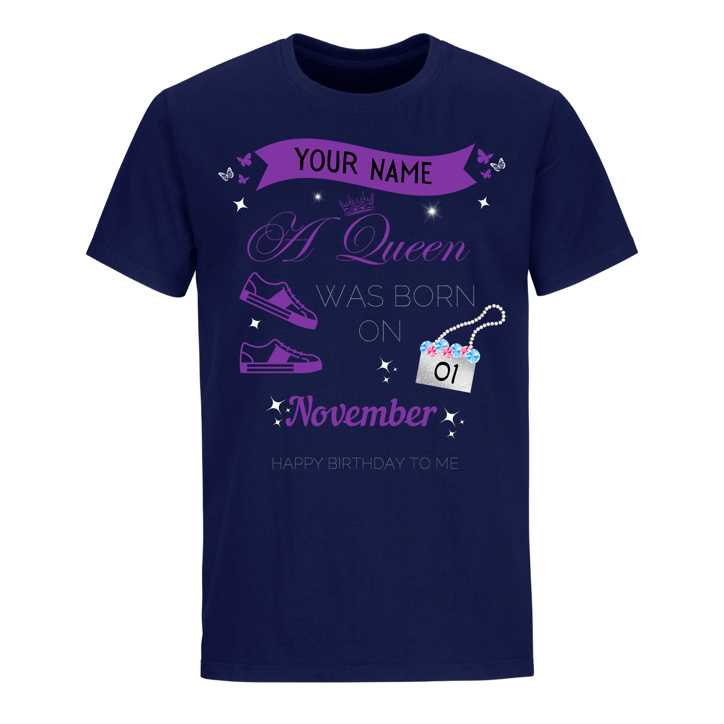 NOVEMBER PERSONALIZABLE QUEEN IS BORN SHIRT