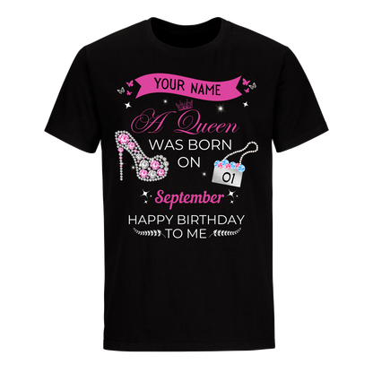 SEPTEMBER PERSONALIZABLE QUEEN SHIRT