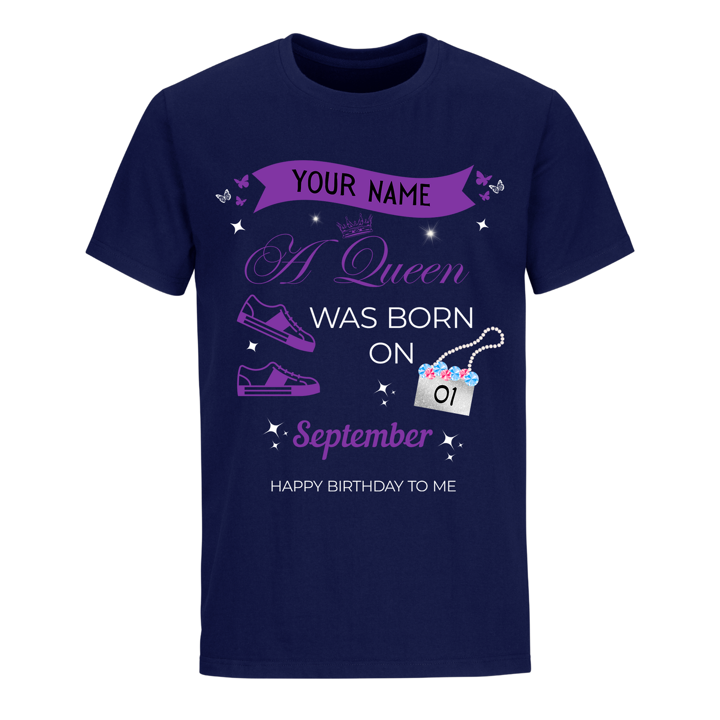 SEPTEMBER PERSONALIZABLE QUEEN IS BORN SHIRT