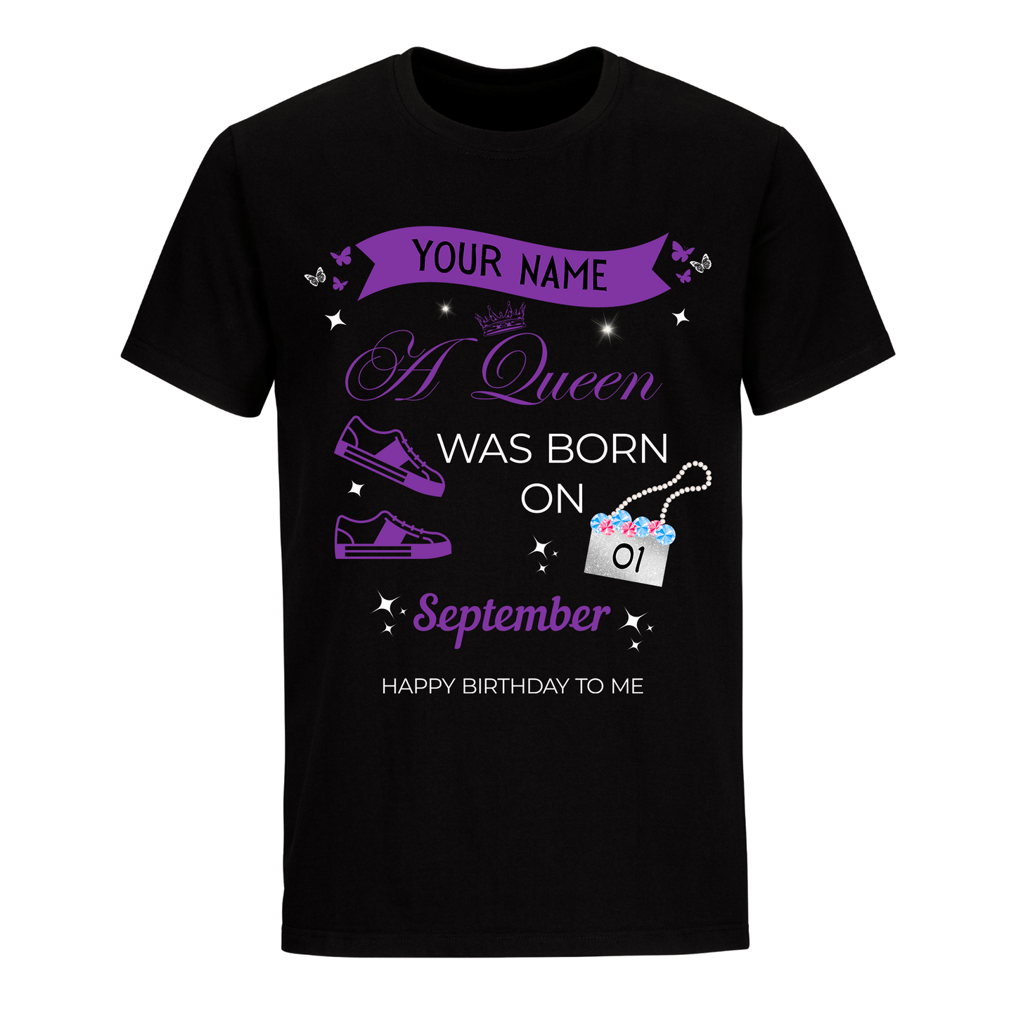 SEPTEMBER PERSONALIZABLE QUEEN IS BORN SHIRT