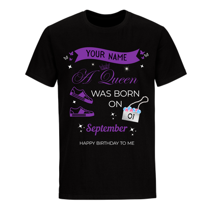 SEPTEMBER PERSONALIZABLE QUEEN IS BORN SHIRT