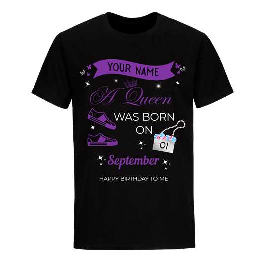 SEPTEMBER PERSONALIZABLE QUEEN IS BORN SHIRT