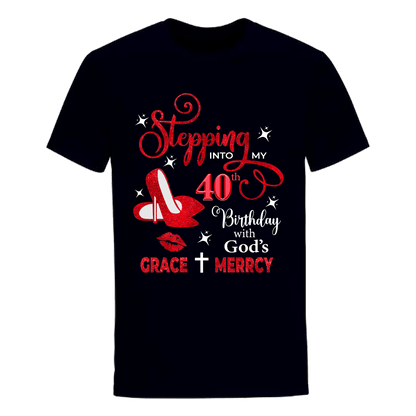 40TH BIRTHDAY WITH GOD'S GRACE & MERCY SHIRT