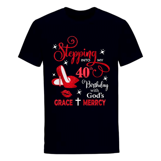 40TH BIRTHDAY WITH GOD'S GRACE & MERCY SHIRT