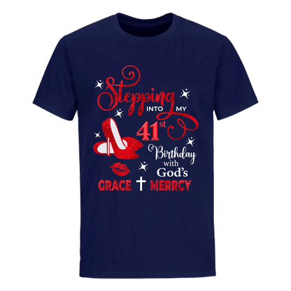 41st BIRTHDAY WITH GOD'S GRACE & MERCY SHIRT