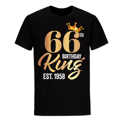 66TH KING BIRTHDAY EST. 1958 UNISEX SHIRT