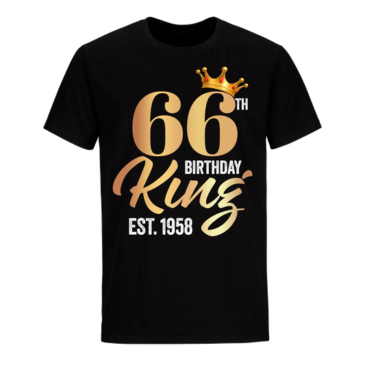 66TH KING BIRTHDAY EST. 1958 UNISEX SHIRT