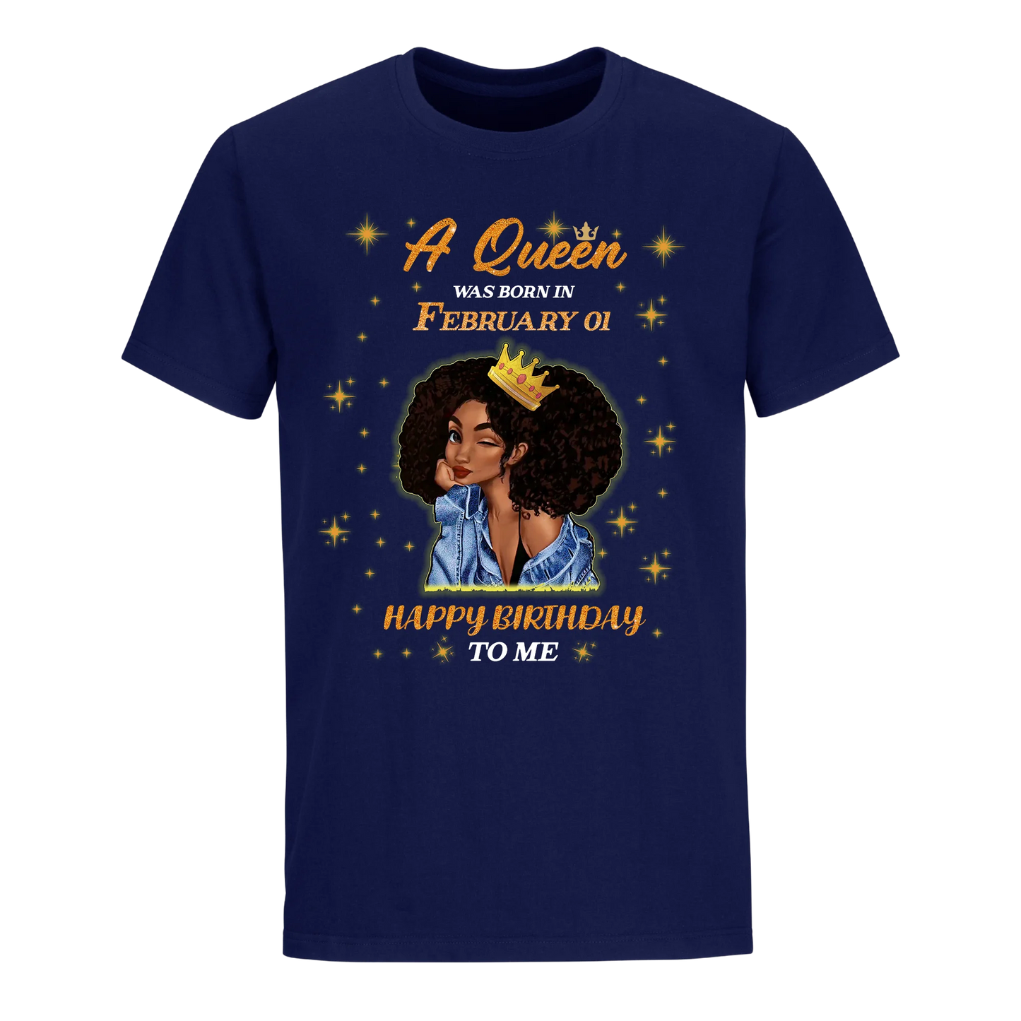 A QUEEN WAS BORN IN FEBRUARY 1ST UNISEX SHIRT