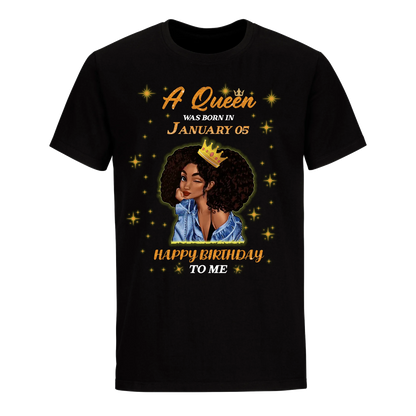 A QUEEN WAS BORN IN JANUARY 5TH UNISEX SHIRT