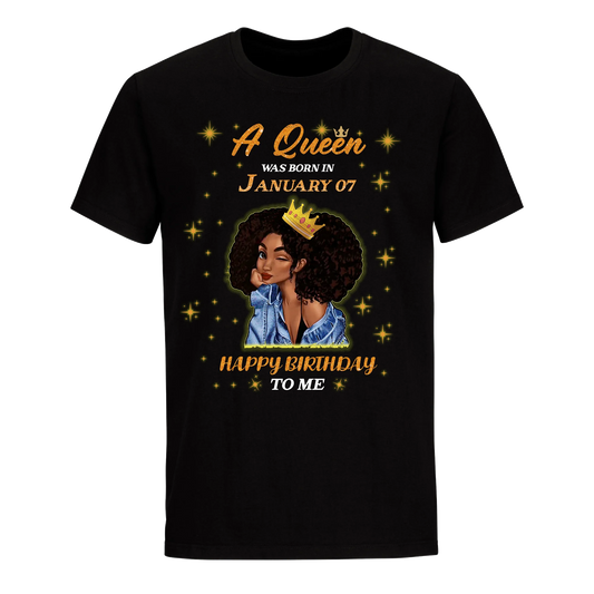 A QUEEN WAS BORN IN JANUARY 7TH UNISEX SHIRT