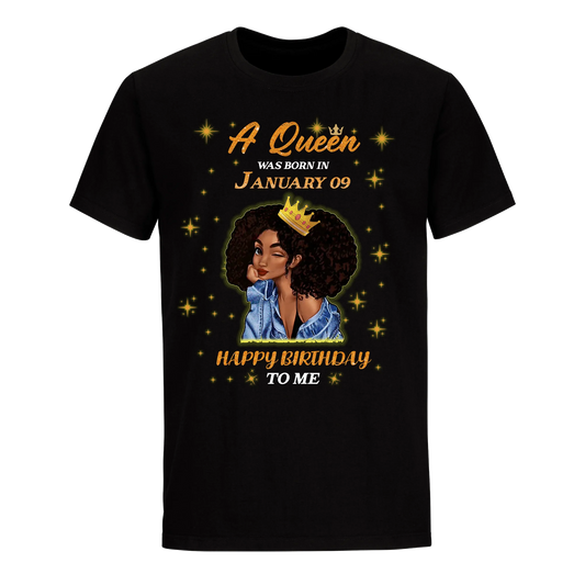 A QUEEN WAS BORN IN JANUARY 9TH UNISEX SHIRT