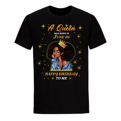 A QUEEN WAS BORN IN JUNE 9TH UNISEX SHIRT