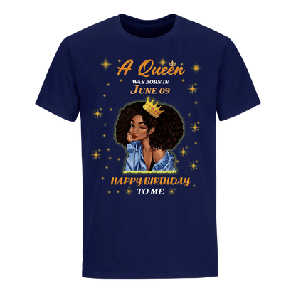 A QUEEN WAS BORN IN JUNE 9TH UNISEX SHIRT