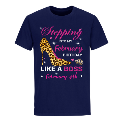 BIRTHDAY BOSS FEBRUARY 4TH UNISEX SHIRT