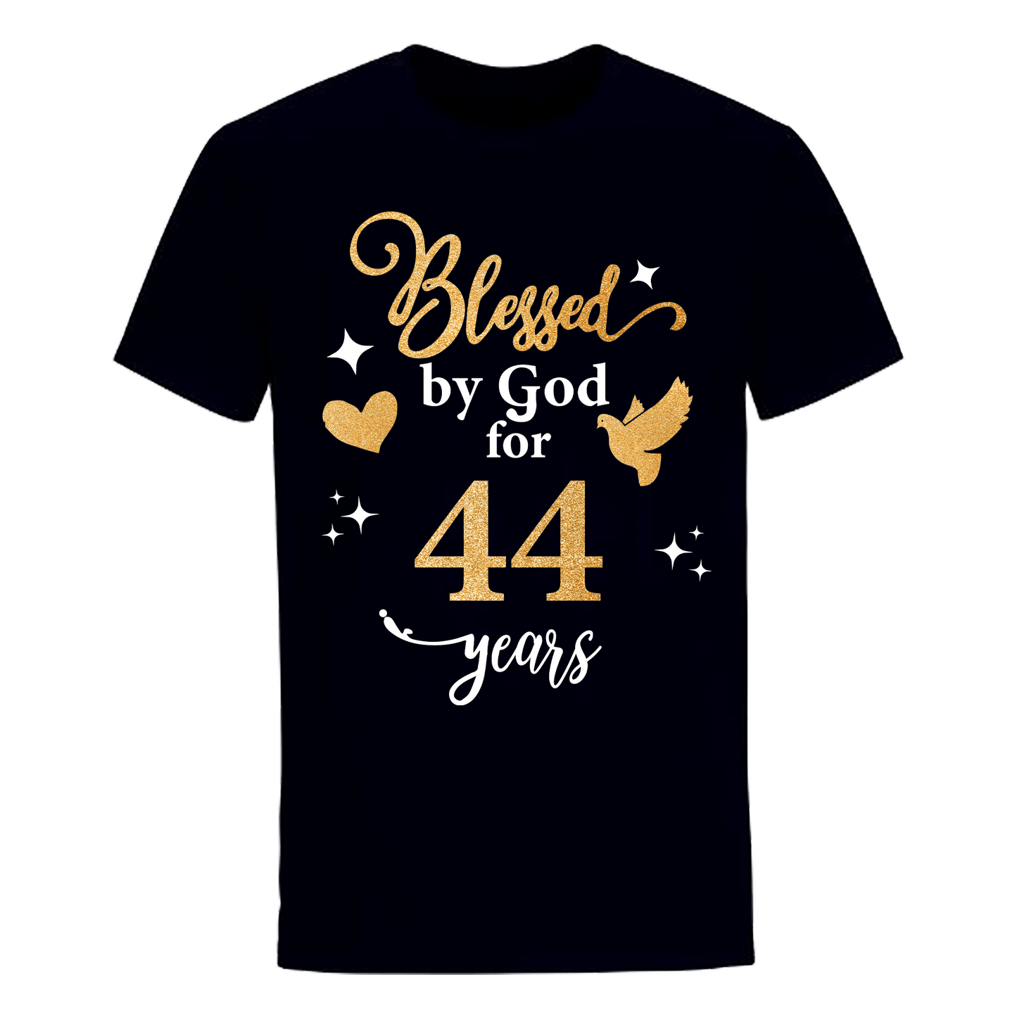 BLESSED BY GOD FOR 44 YEARS UNISEX SHIRT