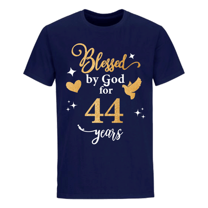 BLESSED BY GOD FOR 44 YEARS UNISEX SHIRT