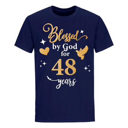 BLESSED BY GOD FOR 48 YEARS UNISEX SHIRT