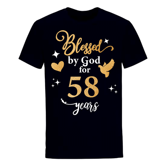 BLESSED BY GOD FOR 58 YEARS UNISEX SHIRT