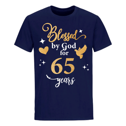 BLESSED BY GOD FOR 65 YEARS UNISEX SHIRT