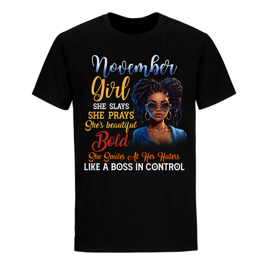 BOSS IN CONTROL NOVEMBER UNISEX SHIRT