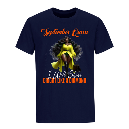 BRIGHT LIKE A DIAMOND SEPTEMBER QUEEN UNISEX SHIRT