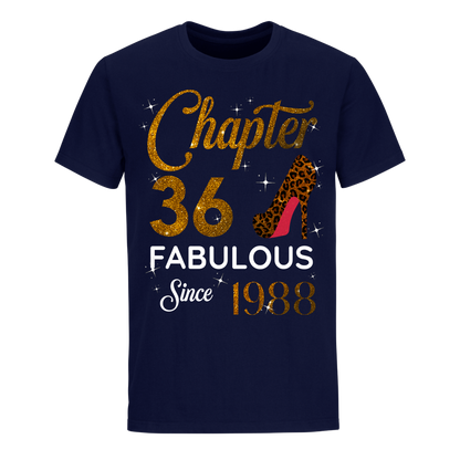 CHAPTER 36TH FABULOUS SINCE 1988 GOLDEN UNISEX SHIRT