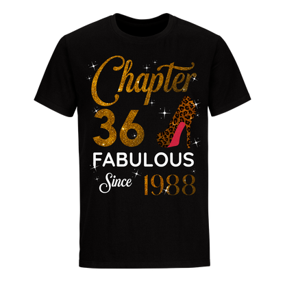 CHAPTER 36TH FABULOUS SINCE 1988 GOLDEN UNISEX SHIRT