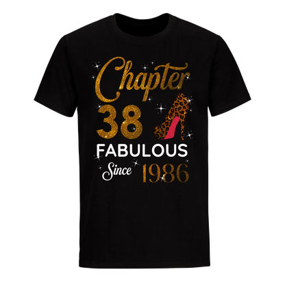 CHAPTER 38 FABULOUS SINCE 1986 UNISEX SHIRT GOLDEN