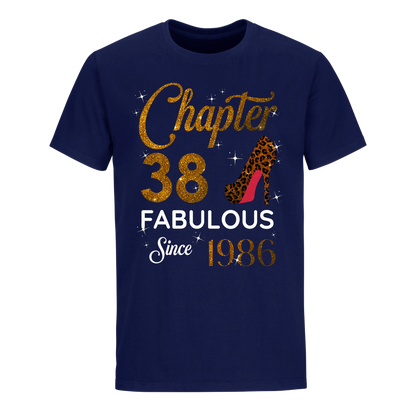 CHAPTER 38 FABULOUS SINCE 1986 UNISEX SHIRT GOLDEN