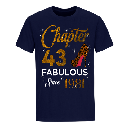 CHAPTER 43RD FABULOUS SINCE 1981 GOLDEN UNISEX SHIRT