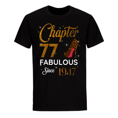 CHAPTER 77 FABULOUS SINCE 1947 UNISEX SHIRT GOLDEN