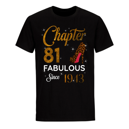 CHAPTER 81 FABULOUS SINCE 1943 UNISEX SHIRT GOLDEN