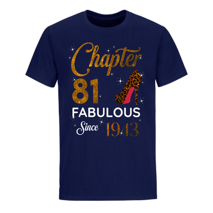 CHAPTER 81 FABULOUS SINCE 1943 UNISEX SHIRT GOLDEN