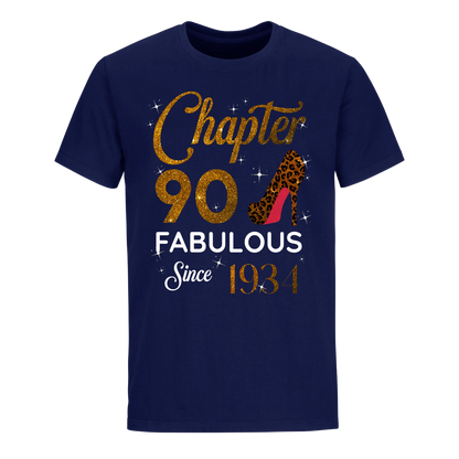 CHAPTER 90 FABULOUS SINCE 1934 UNISEX SHIRT GOLDEN