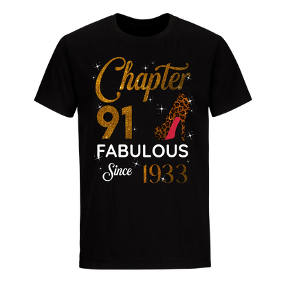 CHAPTER 91 FABULOUS SINCE 1933 UNISEX SHIRT GOLDEN