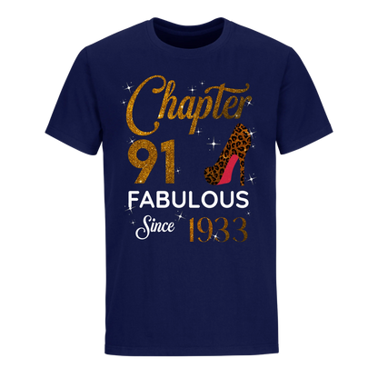 CHAPTER 91 FABULOUS SINCE 1933 UNISEX SHIRT GOLDEN