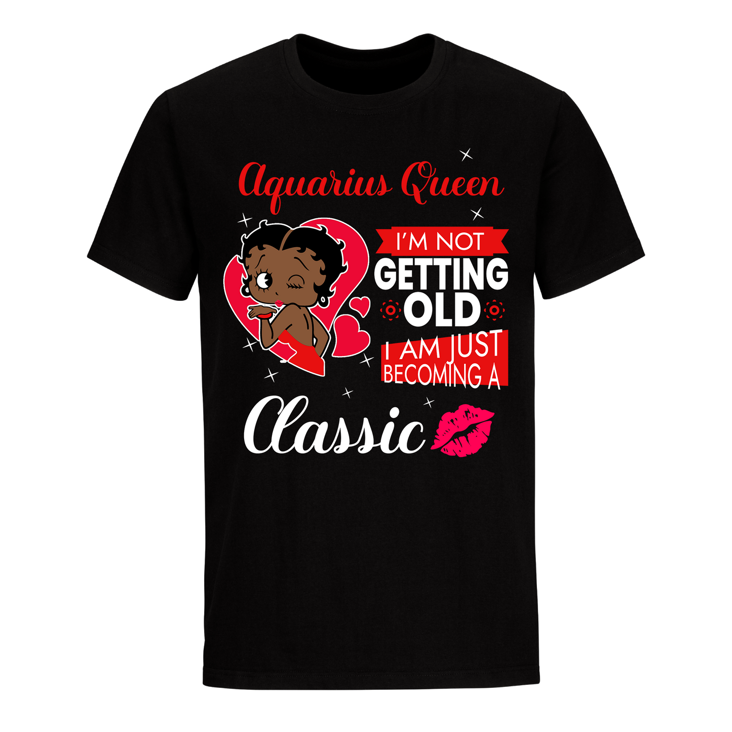 AQUARIUS BATTY BOOP TEN RED UNISEX SHIRT