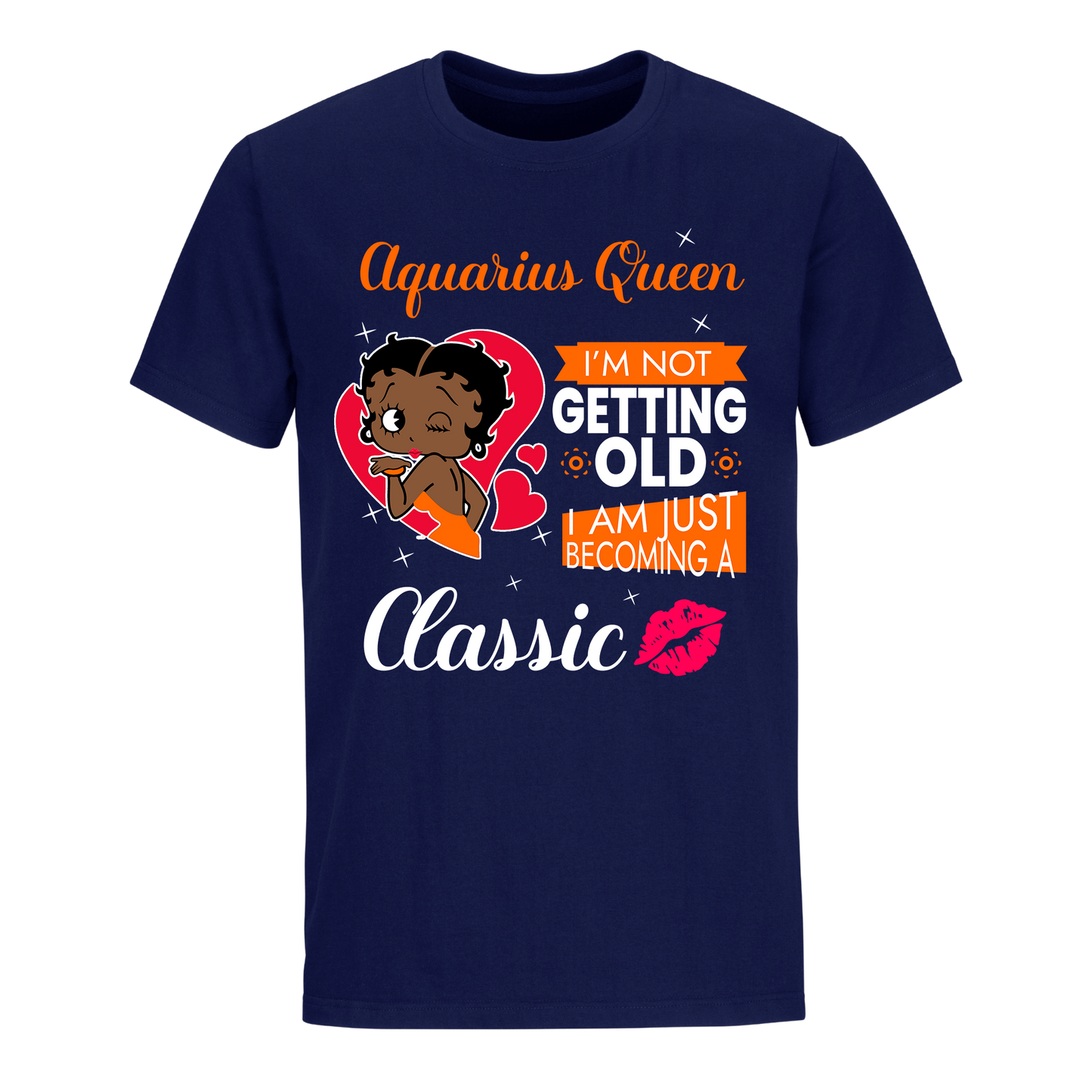 AQUARIUS BATTY BOOP TEN ORANGE UNISEX SHIRT