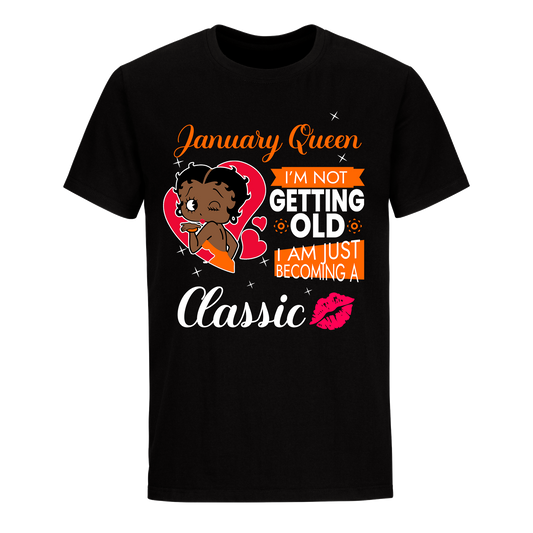 JANUARY BATTY BOOP TEN ORANGE UNISEX SHIRT