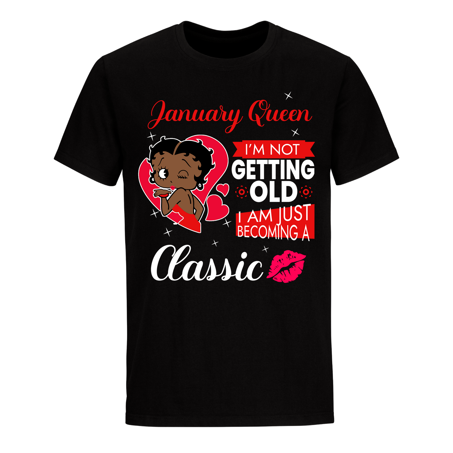 JANUARY BATTY BOOP TEN RED UNISEX SHIRT