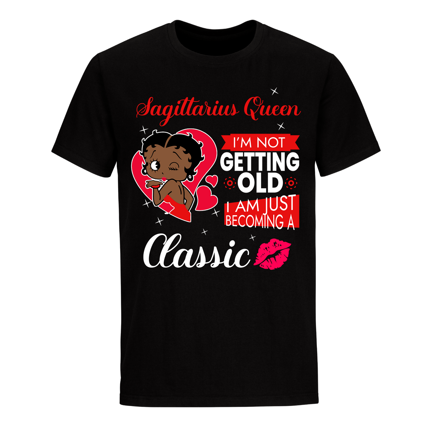 SAGITTARIUS BATTY BOOP TEN RED UNISEX SHIRT