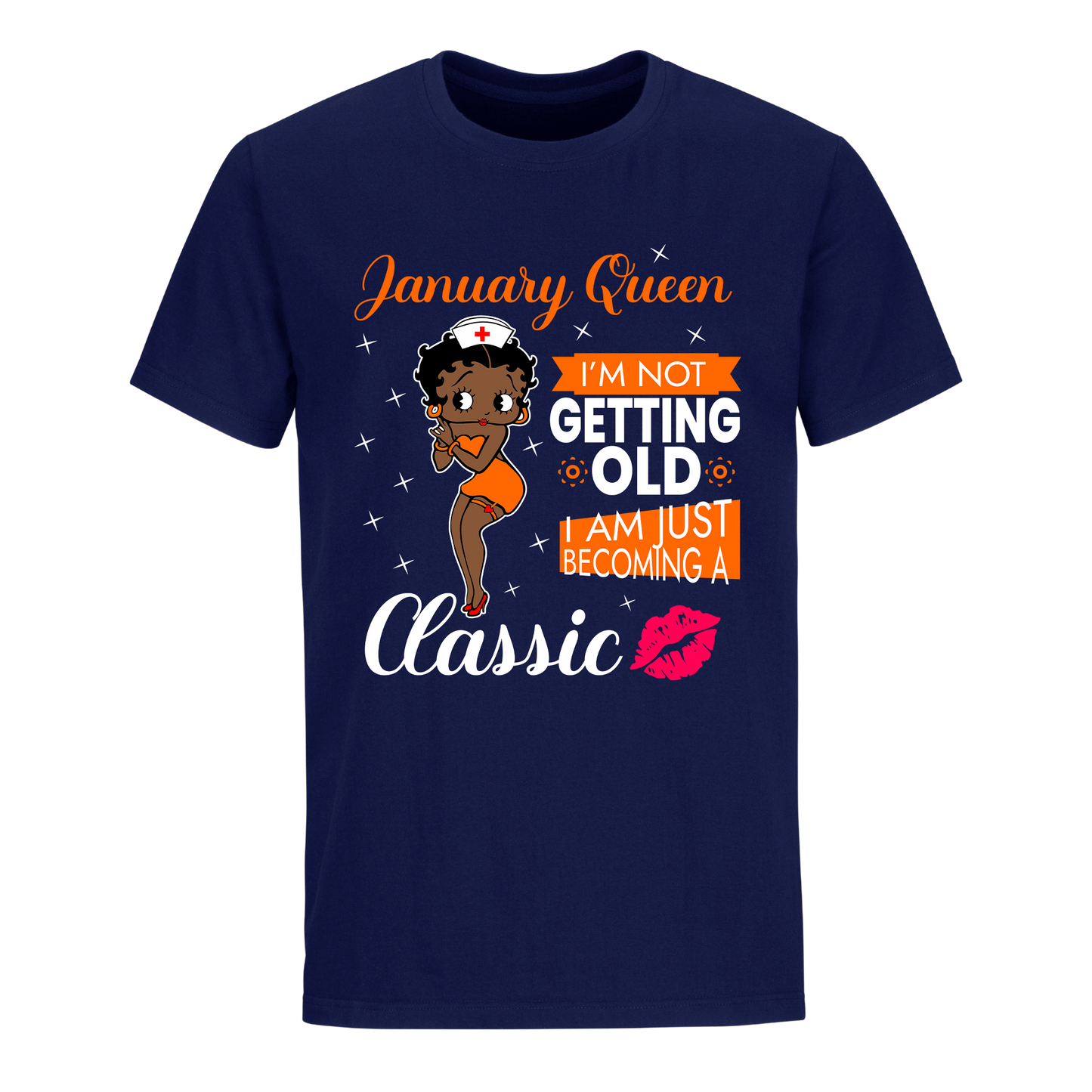 JANUARY BATTY BOOP ELEVEN ORANGE UNISEX SHIRT