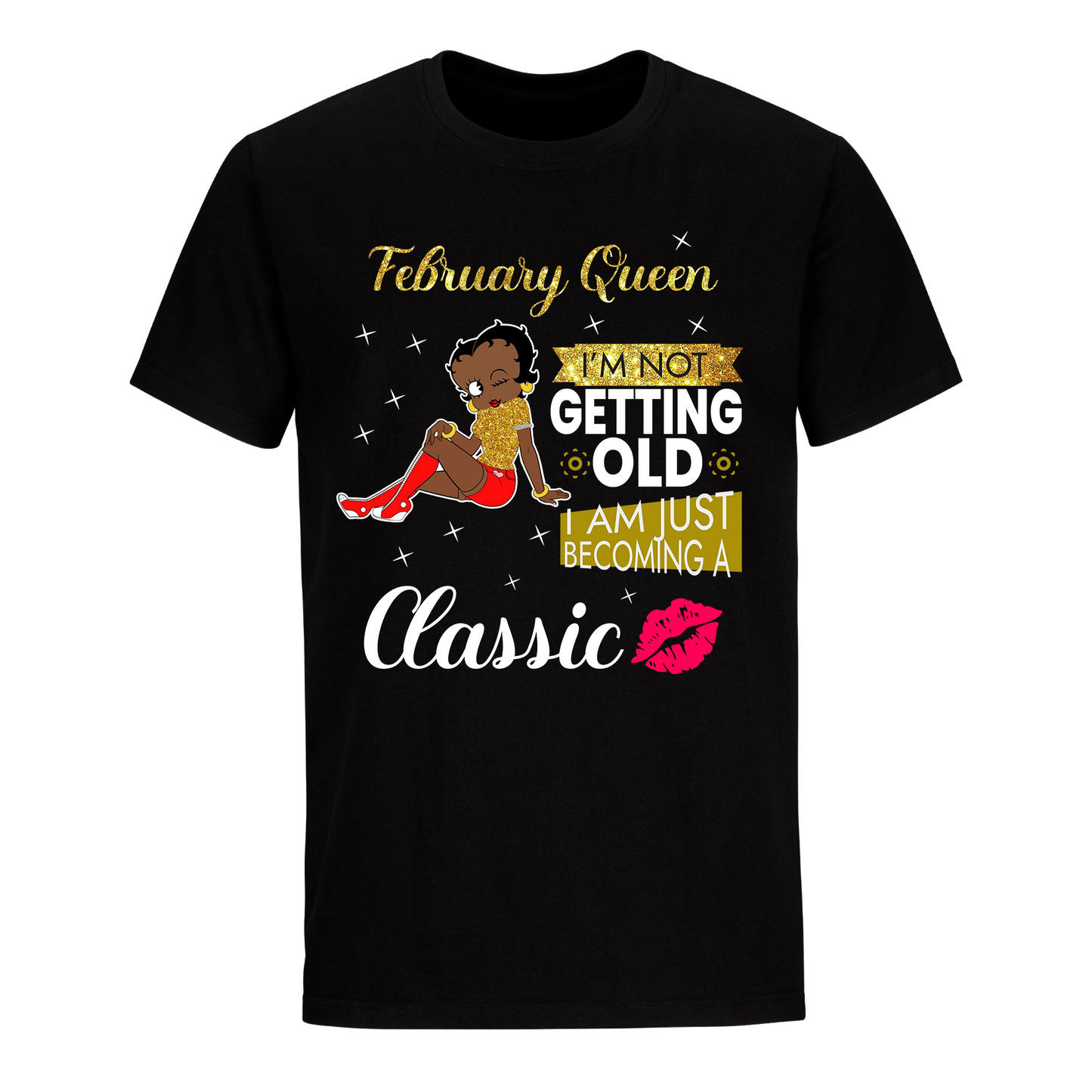 FEBRUARY BATTY BOOP TWELVE GOLDEN UNISEX SHIRT