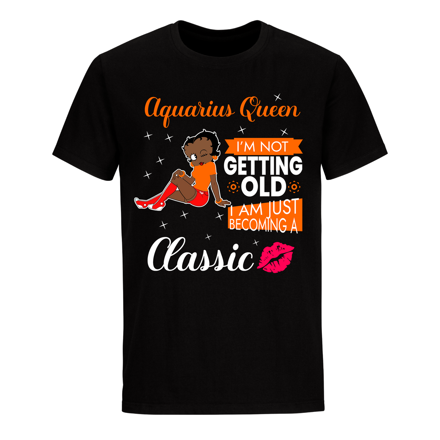 AQUARIUS BATTY BOOP TWELVE ORANGE UNISEX SHIRT