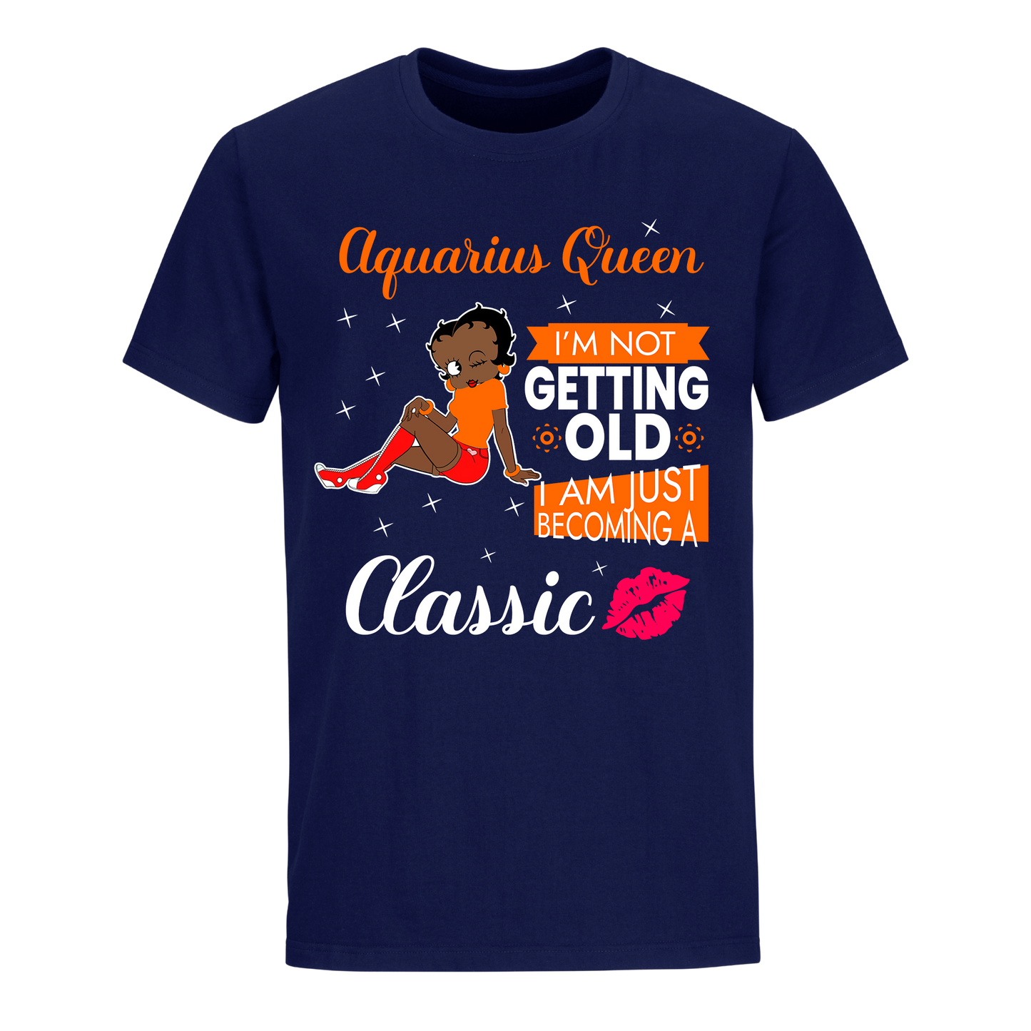 AQUARIUS BATTY BOOP TWELVE ORANGE UNISEX SHIRT