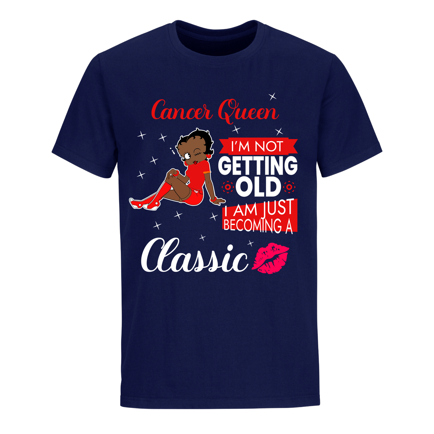 CANCER BATTY BOOP TWELVE RED UNISEX SHIRT