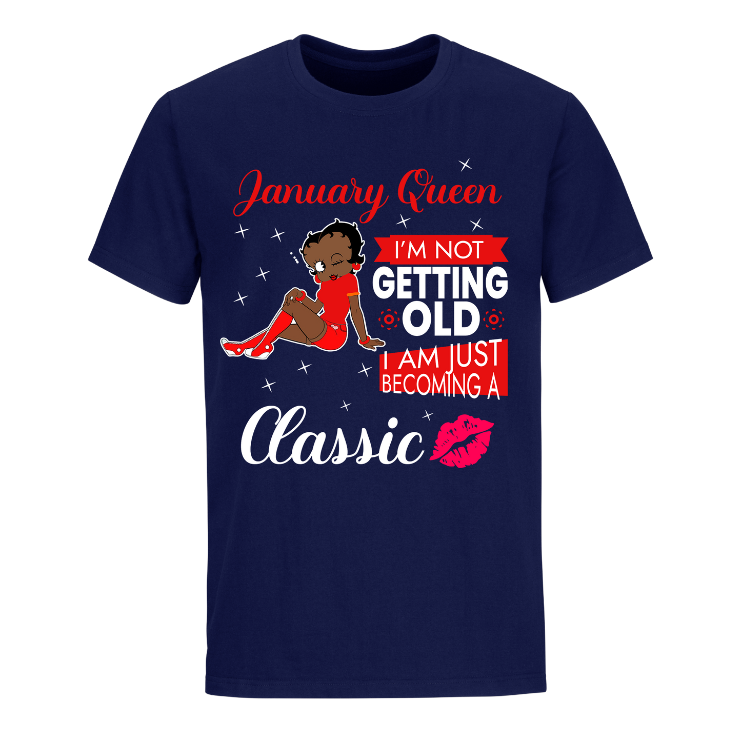 JANUARY BATTY BOOP TWELVE RED UNISEX SHIRT