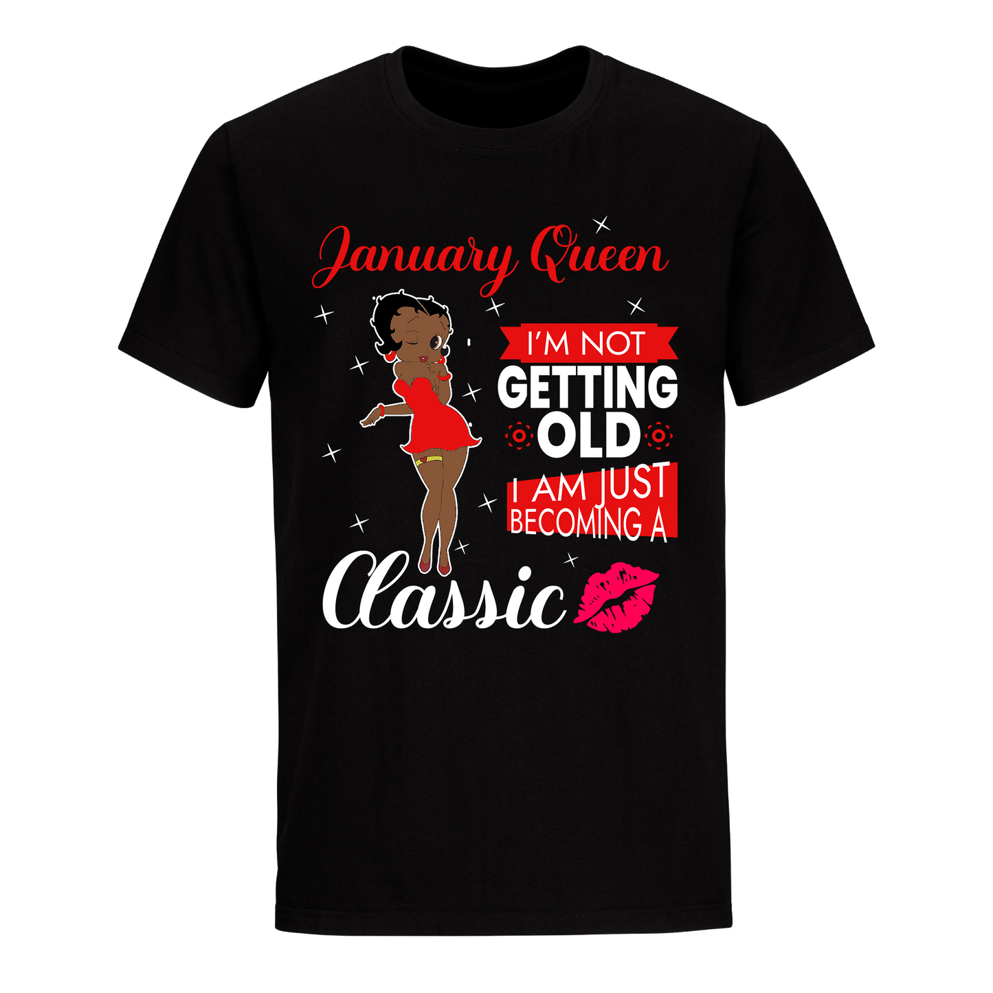 JANUARY BATTY BOOP FOURTEEN RED UNISEX SHIRT