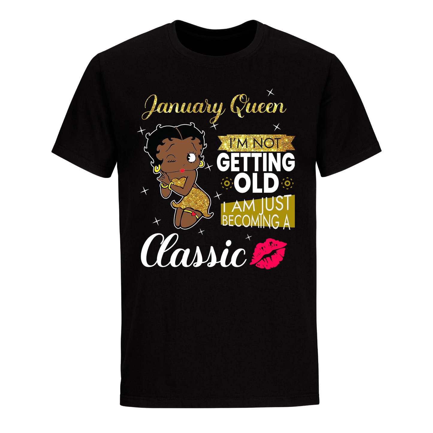 JANUARY BATTY BOOP FIFTEEN GOLDEN UNISEX SHIRT